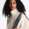 Chaqueta de algodón piqué con cinta lateral en espiga Chaqueta de algodón piqué con cinta lateral en espiga