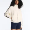 Chaqueta de algodón piqué con cinta lateral en espiga Chaqueta de algodón piqué con cinta lateral en espiga