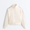 Chaqueta de algodón piqué con cinta lateral en espiga Chaqueta de algodón piqué con cinta lateral en espiga