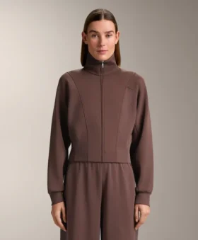 Chaqueta de canalé cepillado con modal
