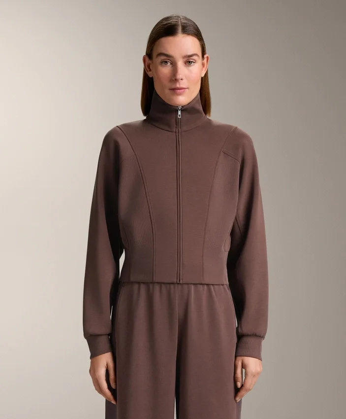 Chaqueta de canalé cepillado con modal Chaqueta de canalé cepillado con modal