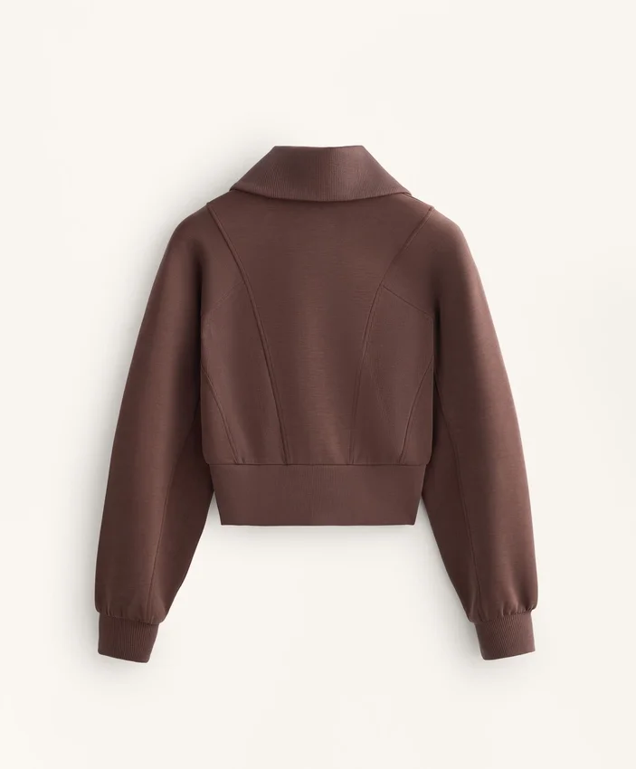 Chaqueta de canalé cepillado con modal Chaqueta de canalé cepillado con modal