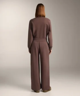 Chaqueta de canalé cepillado con modal