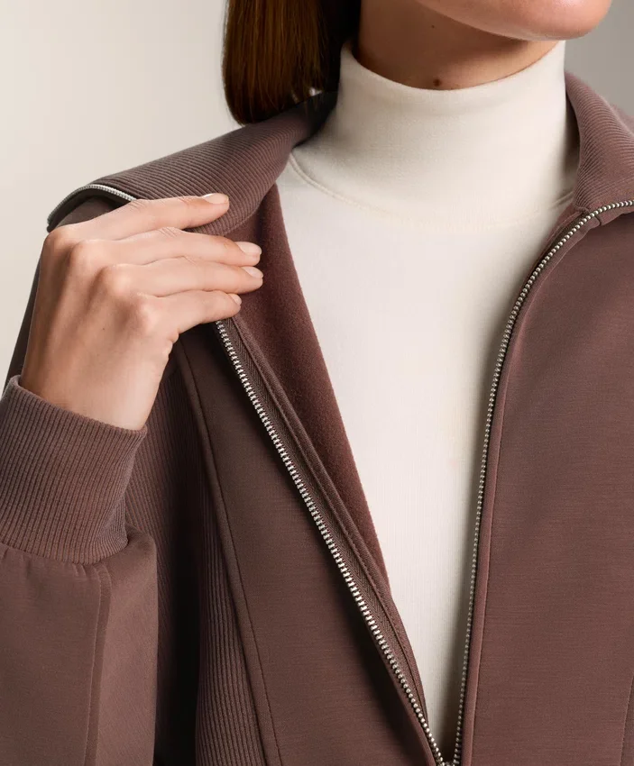 Chaqueta de canalé cepillado con modal Chaqueta de canalé cepillado con modal