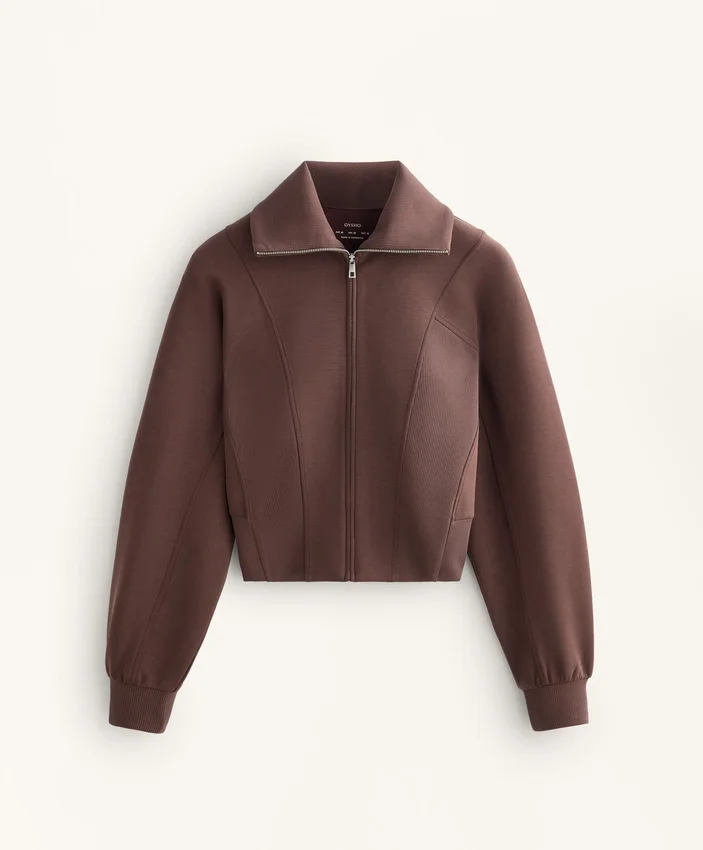 Chaqueta de canalé cepillado con modal Chaqueta de canalé cepillado con modal