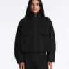 Chaqueta de corte recto con efecto neopreno