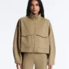 Chaqueta de corte recto con efecto neopreno