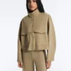 Chaqueta de corte recto con efecto neopreno