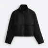 Chaqueta de corte recto con efecto neopreno