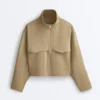Chaqueta de corte recto con efecto neopreno