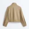 Chaqueta de corte recto con efecto neopreno