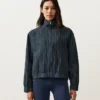 Chaqueta de cuello alto a rayas, 100 % lino Chaqueta de cuello alto a rayas, 100 % lino