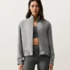 Chaqueta de cuello alto a rayas, 100 % lino Chaqueta de cuello alto a rayas, 100 % lino