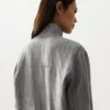 Chaqueta de cuello alto a rayas, 100 % lino Chaqueta de cuello alto a rayas, 100 % lino