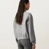 Chaqueta de cuello alto a rayas, 100 % lino Chaqueta de cuello alto a rayas, 100 % lino