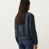 Chaqueta de cuello alto a rayas, 100 % lino Chaqueta de cuello alto a rayas, 100 % lino