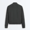 Chaqueta de cuello alto de felpa de mezcla de algodón Chaqueta de cuello alto de felpa de mezcla de algodón