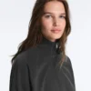 Chaqueta de cuello alto de felpa de mezcla de algodón Chaqueta de cuello alto de felpa de mezcla de algodón
