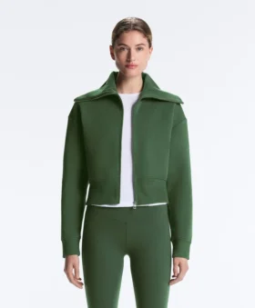 Chaqueta de cuello alto en mezcla de algodón