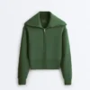Chaqueta de cuello alto en mezcla de algodón Chaqueta de cuello alto en mezcla de algodón