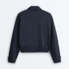 Chaqueta de cuello polo de piqué a rayas con algodón Chaqueta de cuello polo de piqué a rayas con algodón