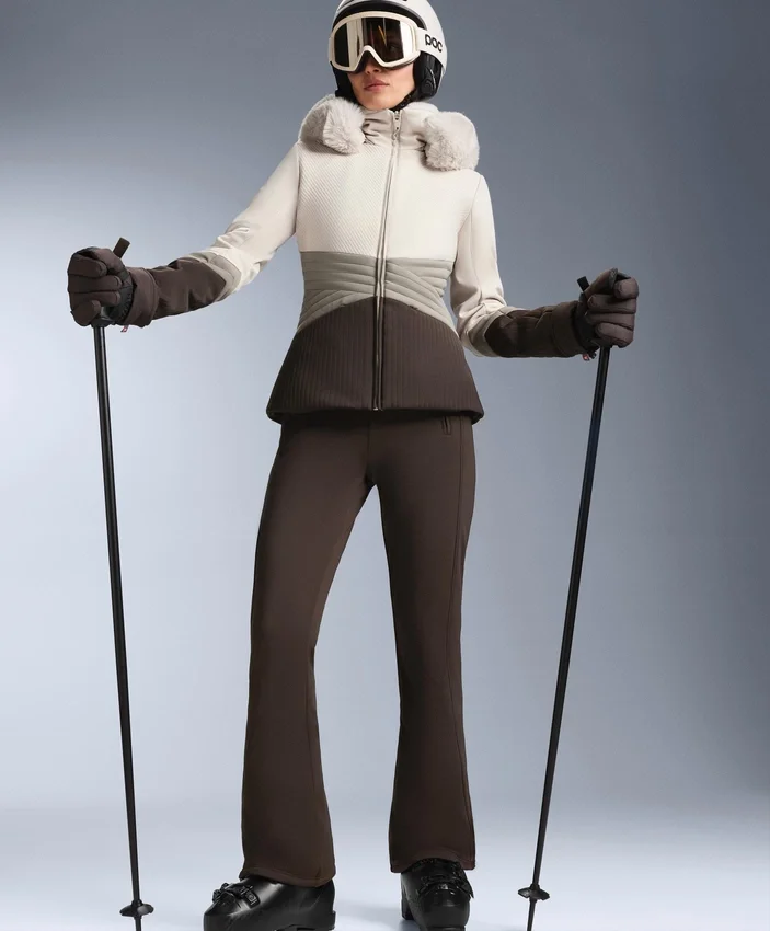Chaqueta de esquí Primaloft® ajustada y resistente al agua con bloques de color Chaqueta de esquí Primaloft® ajustada y resistente al agua con bloques de color