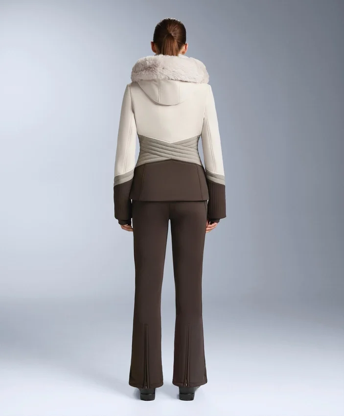 Chaqueta de esquí Primaloft® ajustada y resistente al agua con bloques de color Chaqueta de esquí Primaloft® ajustada y resistente al agua con bloques de color