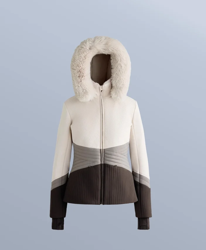 Chaqueta de esquí Primaloft® ajustada y resistente al agua con bloques de color Chaqueta de esquí Primaloft® ajustada y resistente al agua con bloques de color