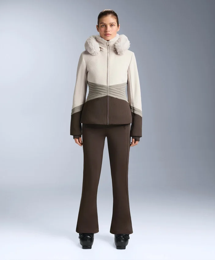 Chaqueta de esquí Primaloft® ajustada y resistente al agua con bloques de color Chaqueta de esquí Primaloft® ajustada y resistente al agua con bloques de color