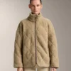 Chaqueta de imitación de piel de oveja con acolchado en forma de rombos Chaqueta de imitación de piel de oveja con acolchado en forma de rombos
