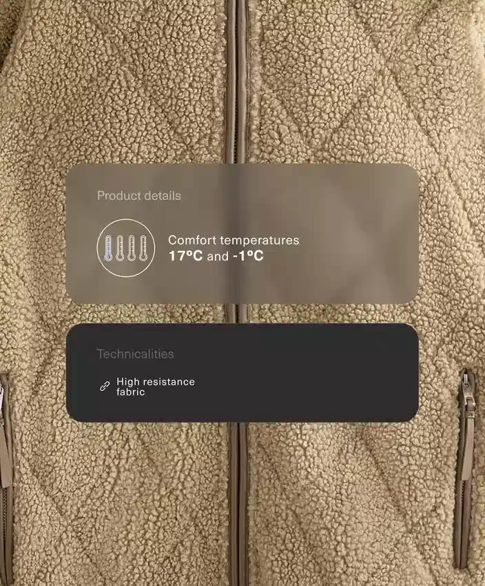 Chaqueta de imitación de piel de oveja con acolchado en forma de rombos Chaqueta de imitación de piel de oveja con acolchado en forma de rombos