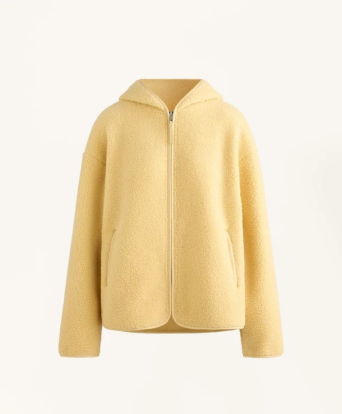 Chaqueta de imitación de piel de oveja con capucha Chaqueta de imitación de piel de oveja con capucha