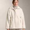 Chaqueta de imitación de piel de oveja con cintura ajustable
