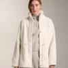 Chaqueta de imitación de piel de oveja con cintura ajustable