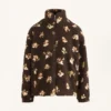 Chaqueta de imitación de piel de oveja con estampado floral Chaqueta de imitación de piel de oveja con estampado floral