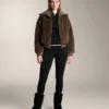 Chaqueta de imitación de piel de oveja con textura