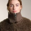 Chaqueta de imitación de piel de oveja con textura