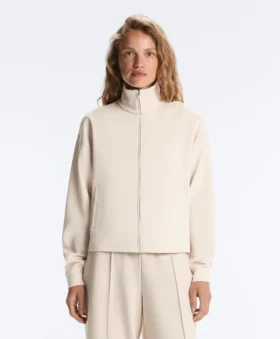 chaqueta de piqu con cuello alto y algodn 1 280x339 - Chaqueta de piqu&eacute; con cuello alto y algod&oacute;n