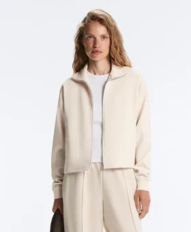 chaqueta de piqu con cuello alto y algodn 2 280x339 - Chaqueta de piqu&eacute; con cuello alto y algod&oacute;n