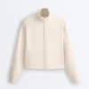 Chaqueta de piqué con cuello alto y algodón Chaqueta de piqué con cuello alto y algodón
