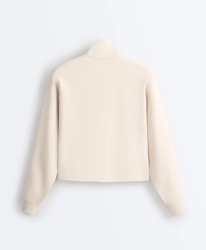 Chaqueta de piqué con cuello alto y algodón Chaqueta de piqué con cuello alto y algodón