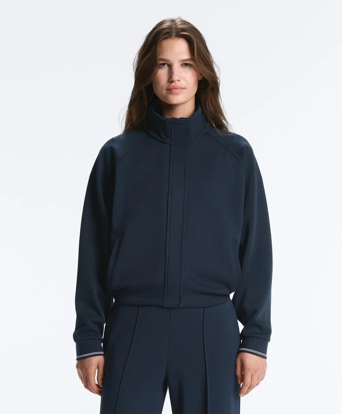 Chaqueta de piqué con ribete de algodón en contraste Chaqueta de piqué con ribete de algodón en contraste