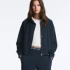 Chaqueta de piqué con ribete de algodón en contraste Chaqueta de piqué con ribete de algodón en contraste