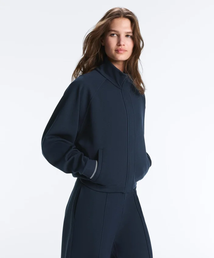 Chaqueta de piqué con ribete de algodón en contraste Chaqueta de piqué con ribete de algodón en contraste
