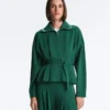 Chaqueta de piqué de algodón con cinturón Chaqueta de piqué de algodón con cinturón
