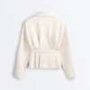 Chaqueta de piqué de algodón con cinturón Chaqueta de piqué de algodón con cinturón