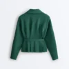 Chaqueta de piqué de algodón con cinturón Chaqueta de piqué de algodón con cinturón