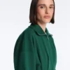 Chaqueta de piqué de algodón con cinturón Chaqueta de piqué de algodón con cinturón