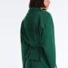 Chaqueta de piqué de algodón con cinturón Chaqueta de piqué de algodón con cinturón