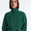 Chaqueta de piqué de algodón con cinturón Chaqueta de piqué de algodón con cinturón